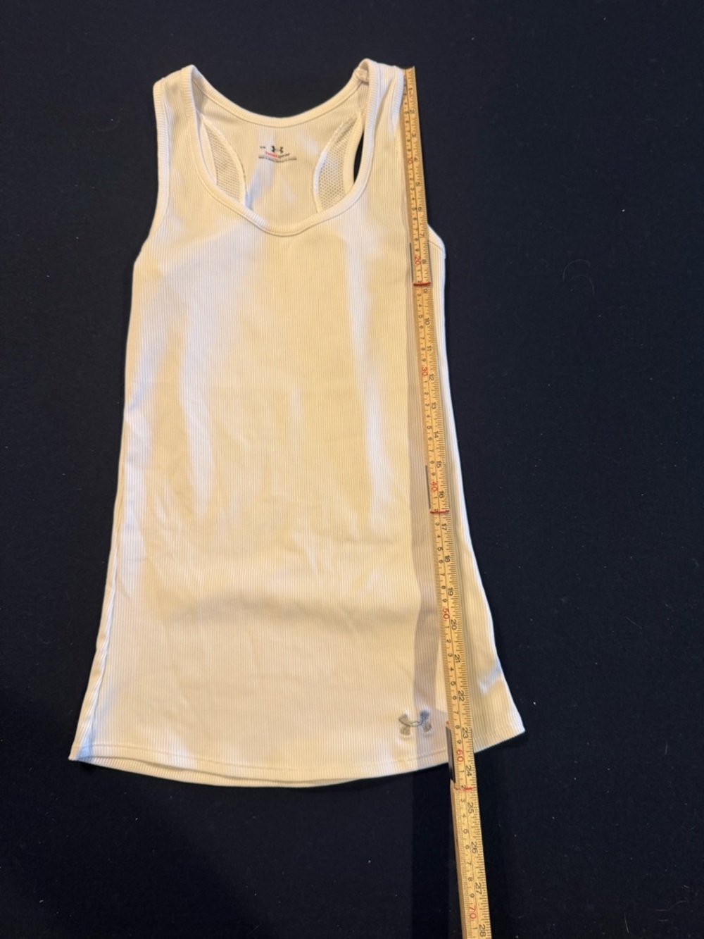 Under Armour White Ribbed Heat gear Racerback Tank XS